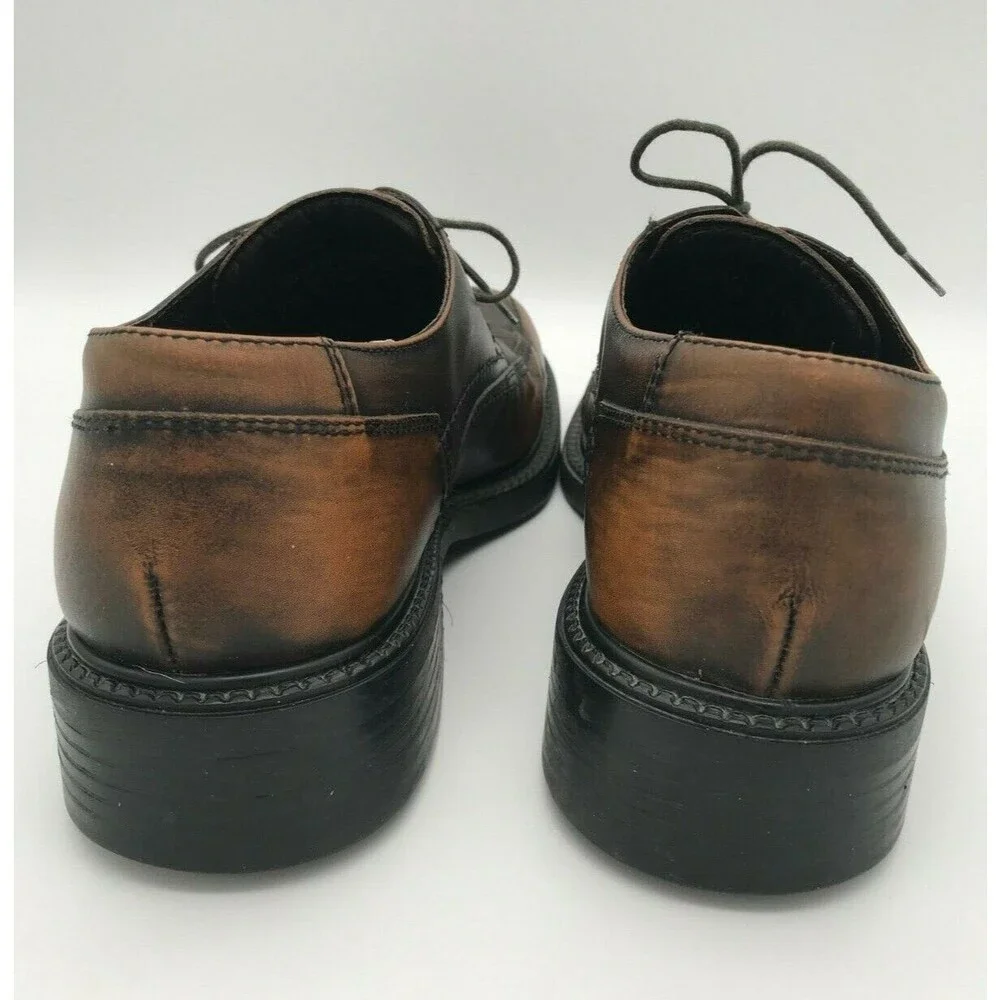 Bass Albee Leather Dress Shoes Two Tone Brown Lace Up Oxford Career Casual Sz 9M